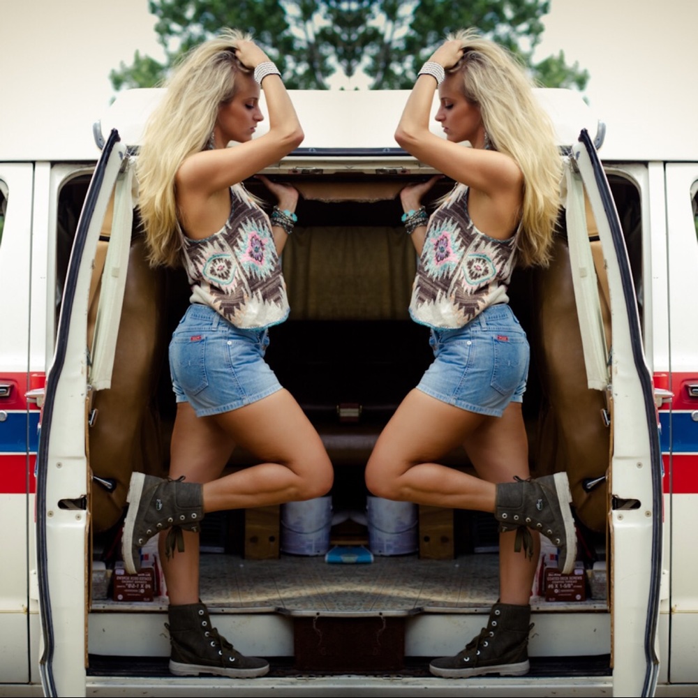 FREE PEOPLE Colorful Boho-chic Blouse